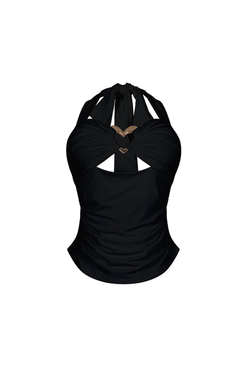 Micah Heart Metal Halter Top